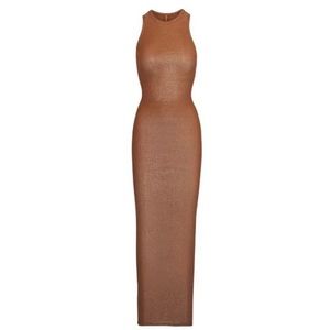 NWT Skims Kim Kardashian Shimmer Maxi Tank Dress in Copper Sz M